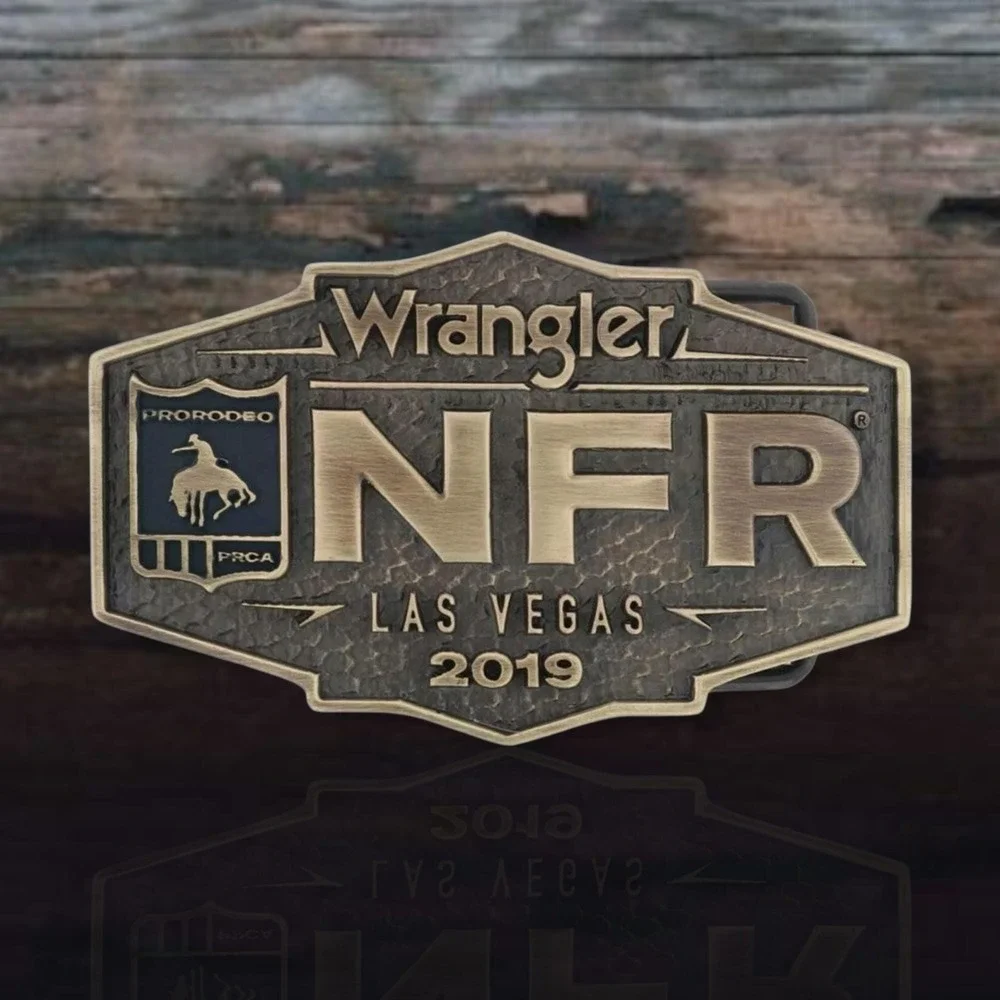 Montana Silversmiths‎ NFR Buckle 2019 Wrangler Logo Cast Brass Retail $44 NEW!
